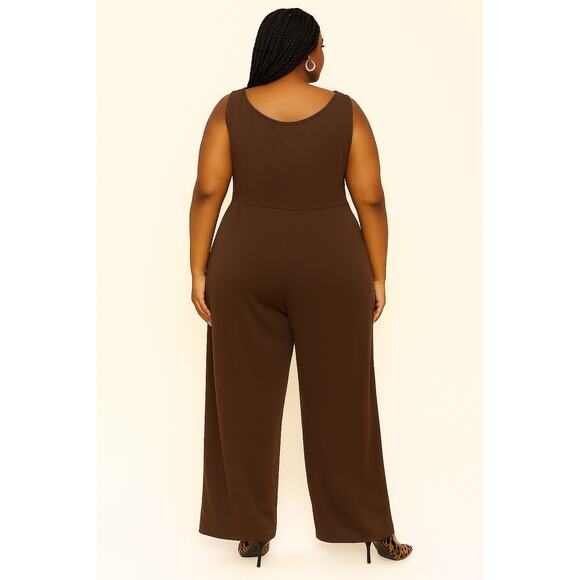 Jill Alexander Chocolate Brown Jumpsuit – Sizes 3X - Picture 3 of 9